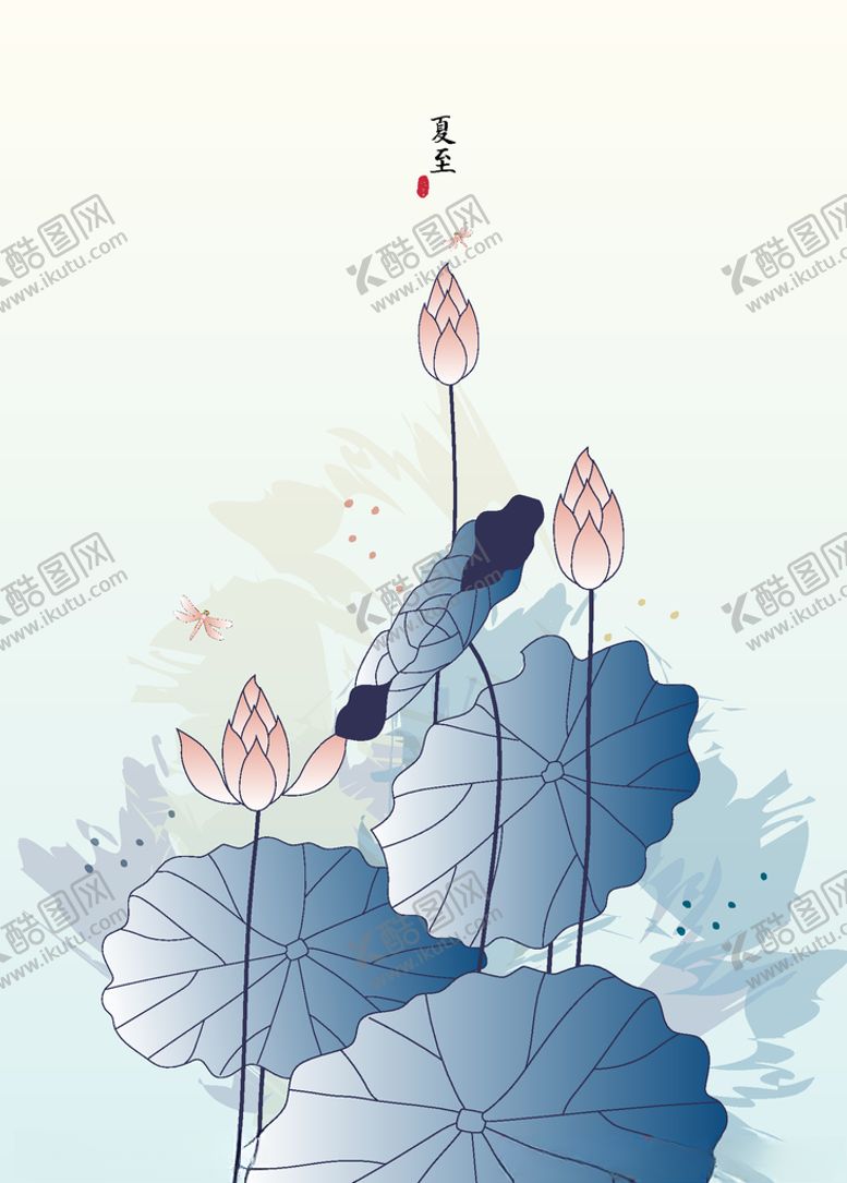 编号：80717506251540327619【酷图网】源文件下载-二十四节气夏至荷花清爽水墨风