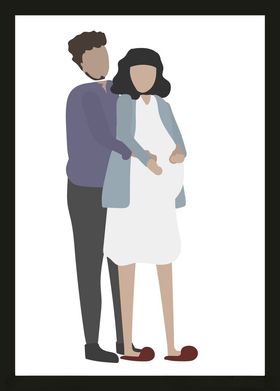 手绘情侣恋人爱男女卡通