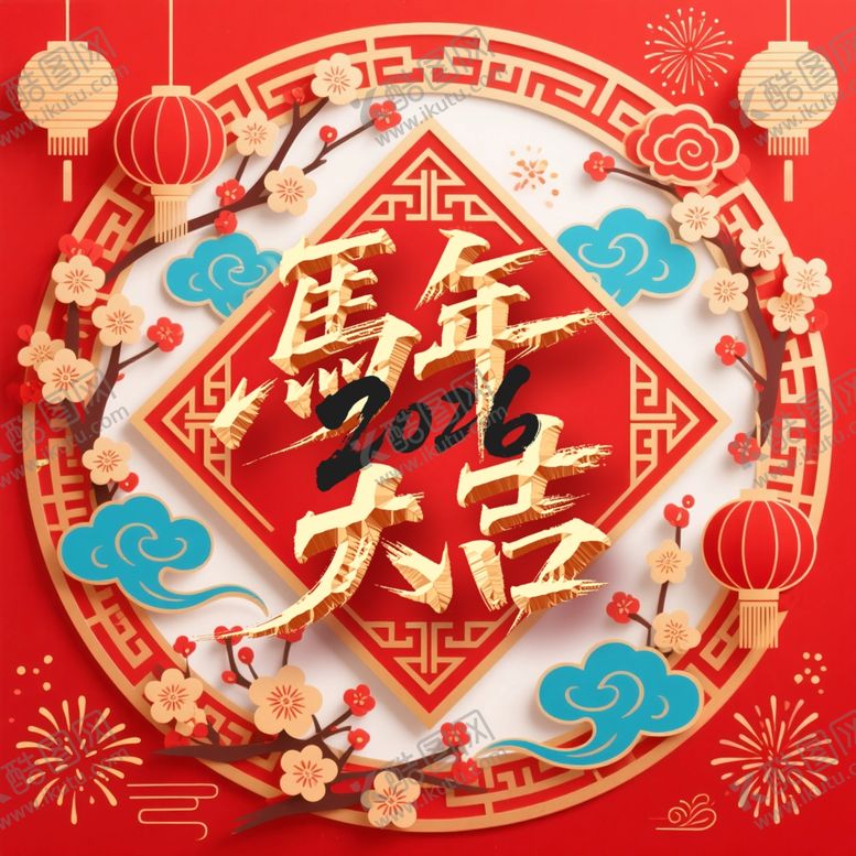 编号：20705911241524553587【酷图网】源文件下载-马年大吉喜庆装饰图