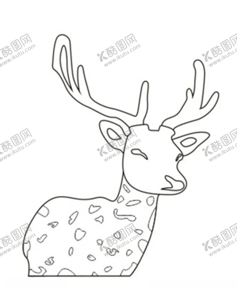 编号：51917604210654444123【酷图网】源文件下载-梅花鹿简笔画