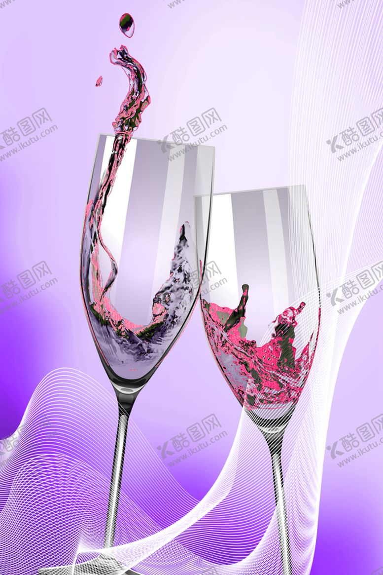 编号：42075109251556250845【酷图网】源文件下载-干杯酒水紫色背景挂画装饰画