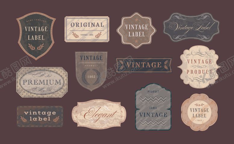 编号：29744904041518337939【酷图网】源文件下载-复古边框标签