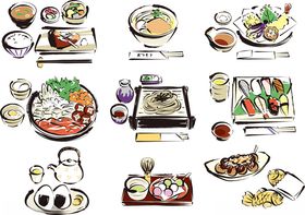 多样日式美食插画