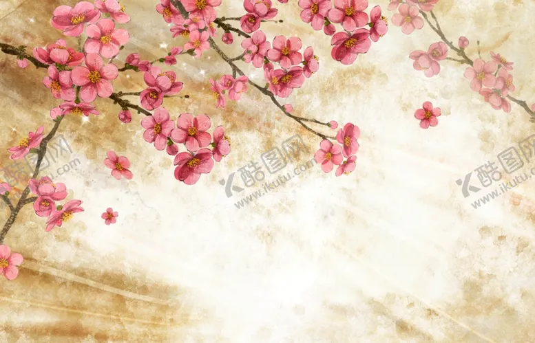 编号：82280706251646242984【酷图网】源文件下载-梅花红梅国花背景墙