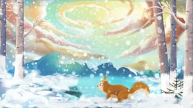 雪地里的圣诞树