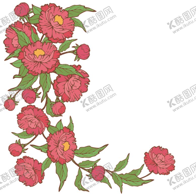 编号：43967304280422323679【酷图网】源文件下载-水彩花卉插画