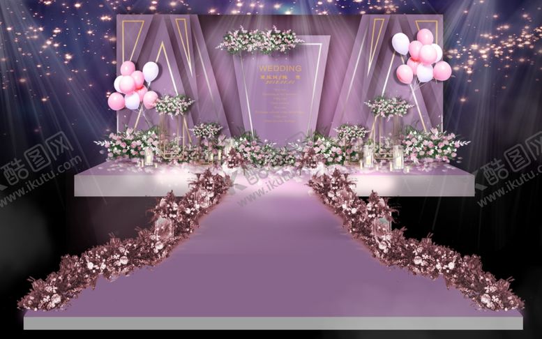 编号：29719510051229394213【酷图网】源文件下载-紫色婚礼PSD分层效果图