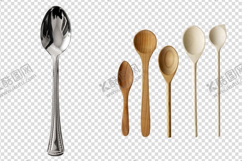 编号：94733309150530166264【酷图网】源文件下载-勺子木勺不锈钢勺子