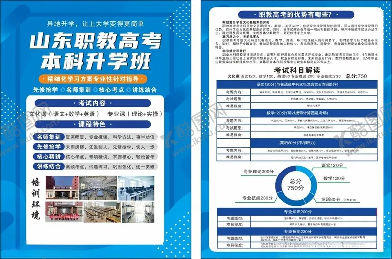 编号：77788912251722558006【酷图网】源文件下载-本科升学班单页