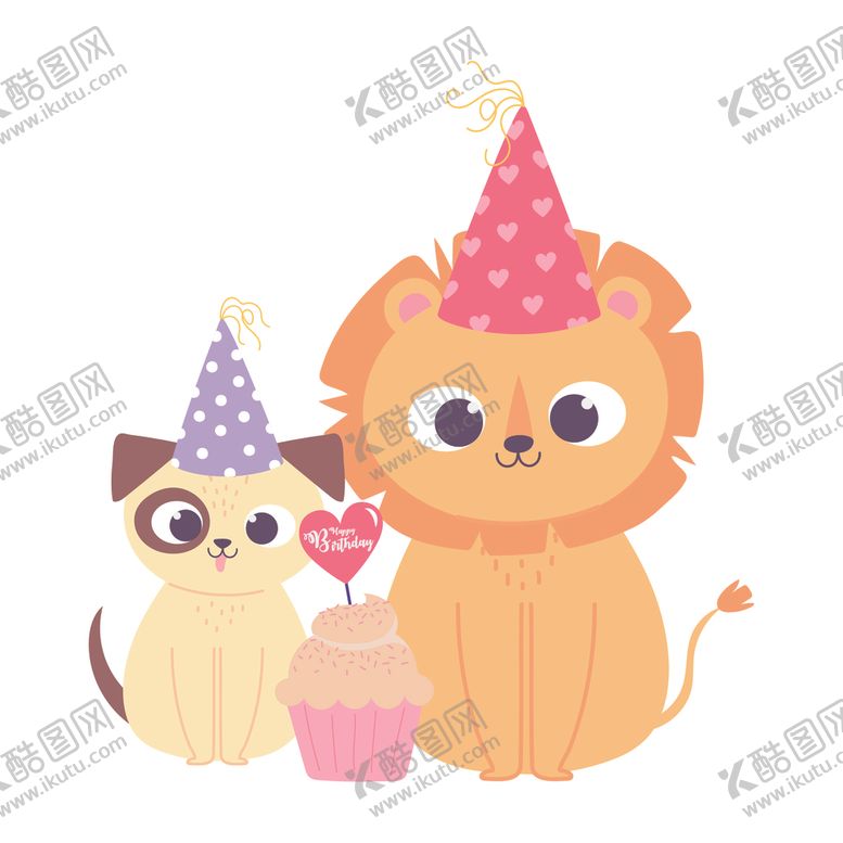 编号：87536909232041159877【酷图网】源文件下载-手绘淡彩动物