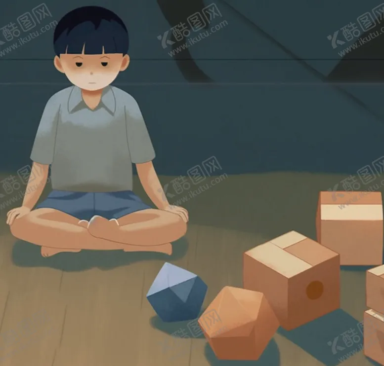 编号：09167410022212121403【酷图网】源文件下载-自闭的男孩独自在家