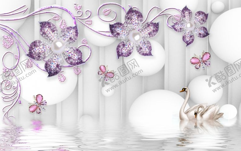 编号：99857606281813257079【酷图网】源文件下载-浮雕花珠宝花花藤背景墙