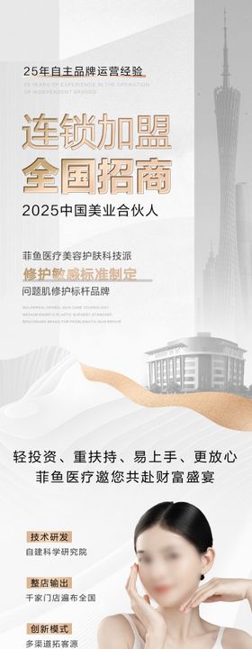 美容招商加盟落地页广告页长图海报