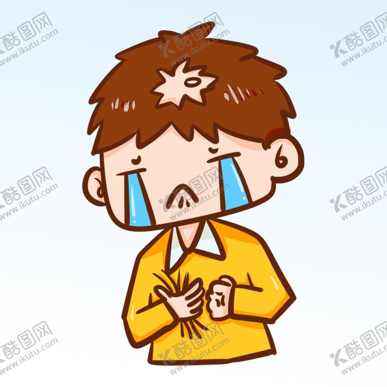 编号：04573109150803443074【酷图网】源文件下载-痛哭手绘掉发