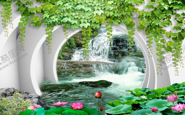 编号：79932109210621183132【酷图网】源文件下载-3D背景墙