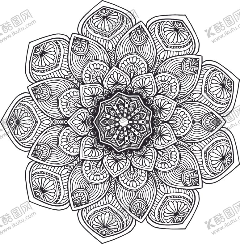 编号：76876810100411272887【酷图网】源文件下载-曼陀罗花纹