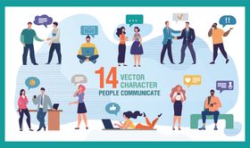 团队协作场景插画