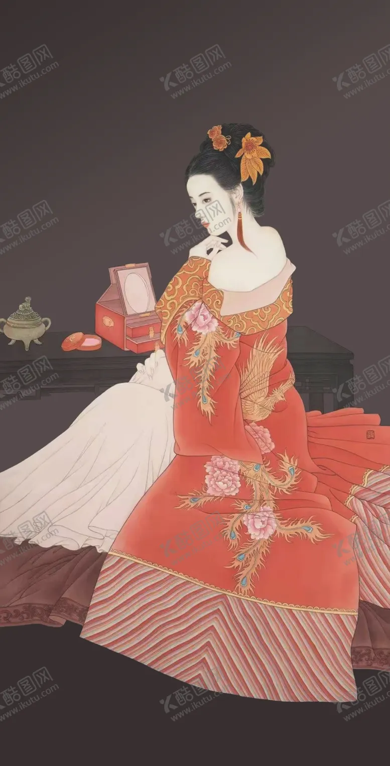 编号：74758903111355197557【酷图网】源文件下载-工笔画仕女仕女图