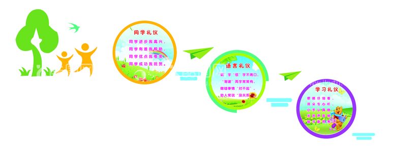 编号：64312509270557461245【酷图网】源文件下载-学校文化墙 楼梯文化墙 校园文