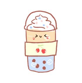 卡通奶茶冰淇淋