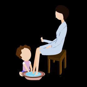 孝心宝宝妈妈洗脚