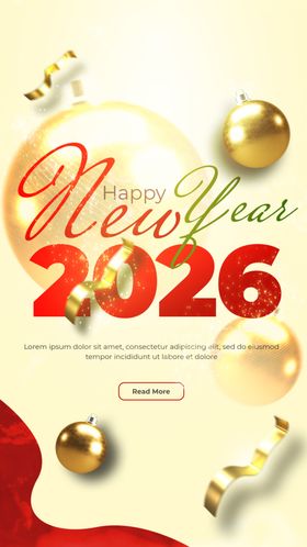 2026新年庆祝装饰海报