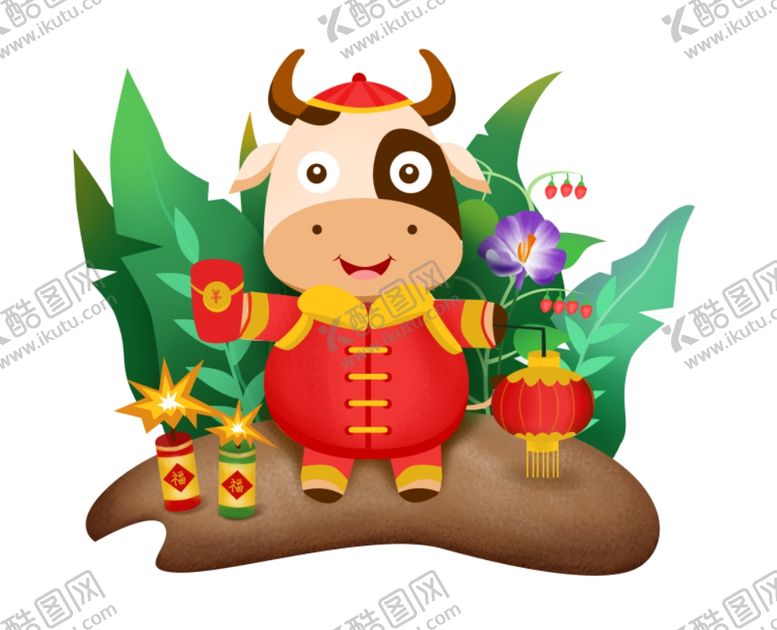 编号：18276304170259308565【酷图网】源文件下载-2021新年小牛