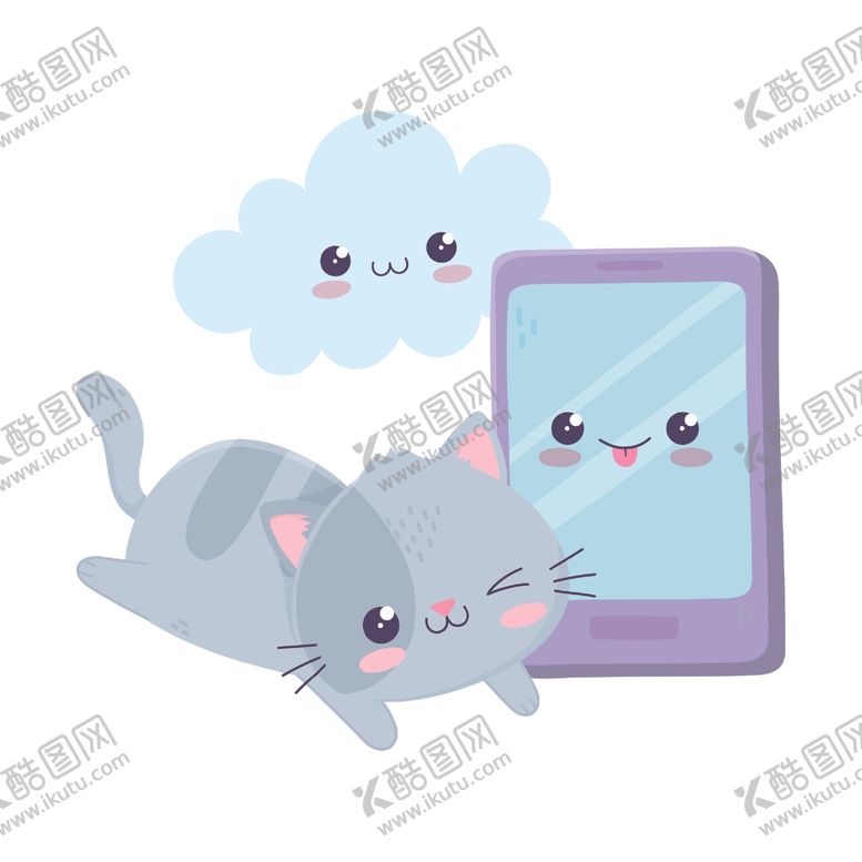 编号：12904604181647243278【酷图网】源文件下载-手绘卡通猫