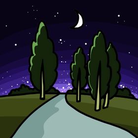 卡通手绘夜晚星空