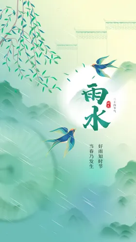 雨水宣传传统活动海报