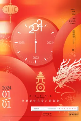 元旦海报喜迎跨年促销