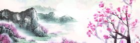 山水画墨客厅意境客厅背景墙