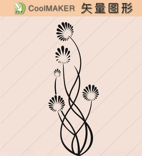 线稿剪影壁纸简洁手绘花纹约花纹黑白画
