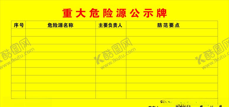 编号：54496610192032047639【酷图网】源文件下载-危险源公示牌工地