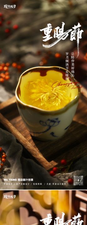 重阳节简约节日宣传海报