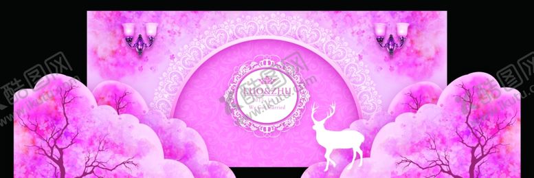 编号：26268509181549155080【酷图网】源文件下载-粉色婚礼背景