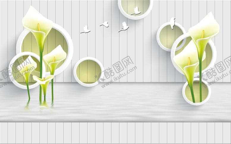 编号：59661009121557539143【酷图网】源文件下载-马蹄莲圆圈背景墙