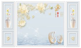 浮雕花背景墙