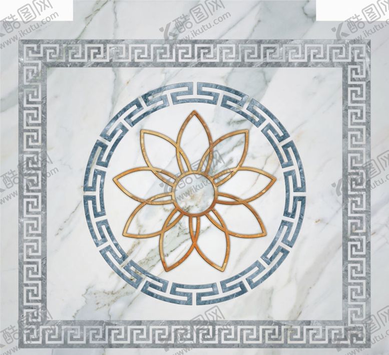 编号：25409509100056015780【酷图网】源文件下载-新中式大理石拼花地毯图案