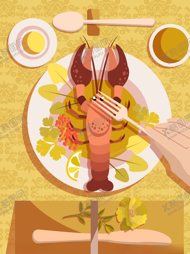 编号：42708209170540035411【酷图网】源文件下载-美味龙虾料理