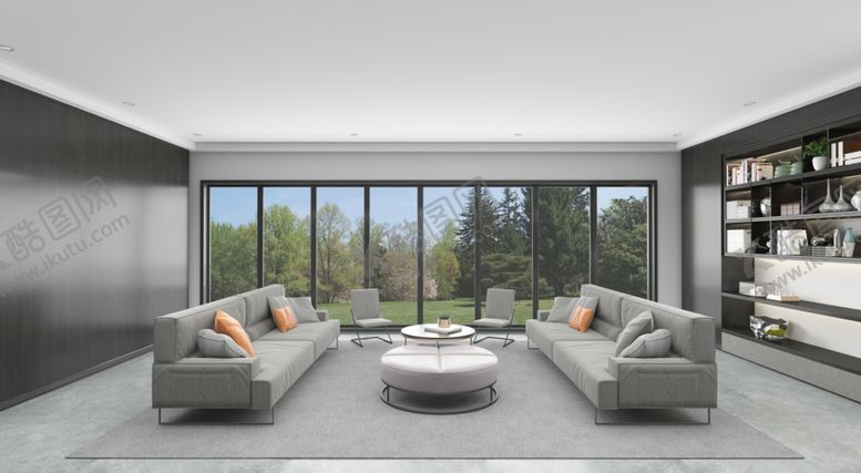 编号：38800004141954193781【酷图网】源文件下载-现代简约风客厅宽敞明亮