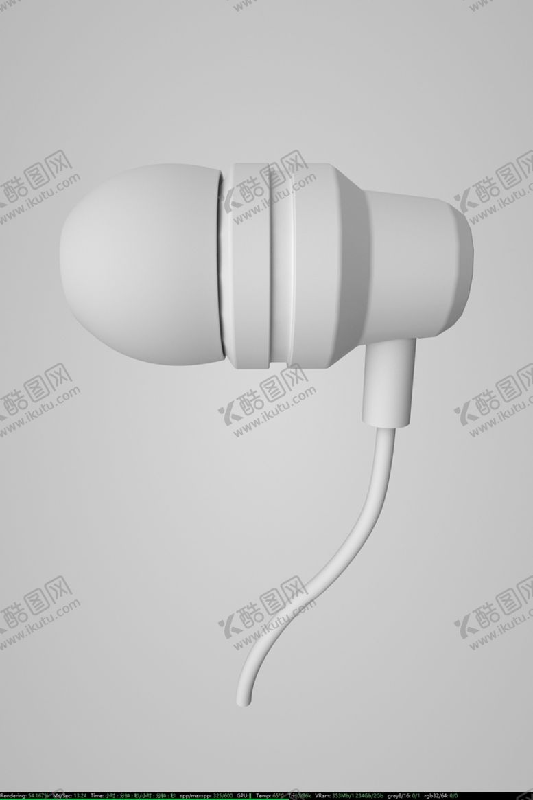 编号：25276802022042501462【酷图网】源文件下载-c4d耳塞白模