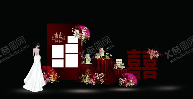 编号：61659801300859182440【酷图网】源文件下载-红色婚礼迎宾区