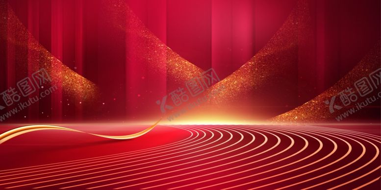 编号：83466612082043573776【酷图网】源文件下载-红色底纹光效科技商务背景图