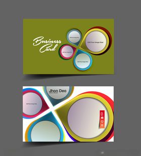 多彩线条创意名片设计