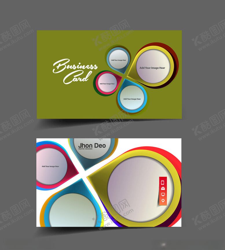 编号：84098611181914124818【酷图网】源文件下载-多彩创意名片设计模板