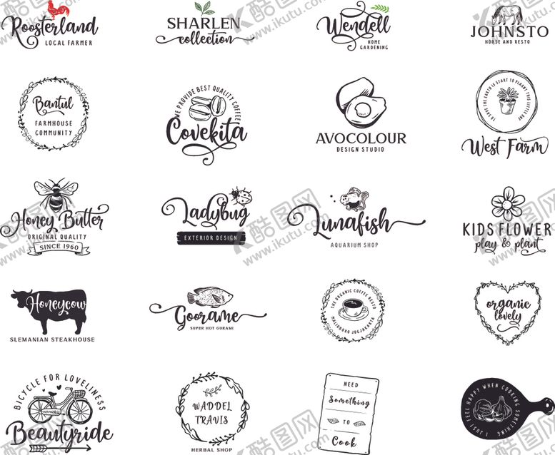 编号：32958711011833425488【酷图网】源文件下载-可爱浪漫手绘logo