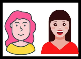手绘女孩女人漂亮美优雅