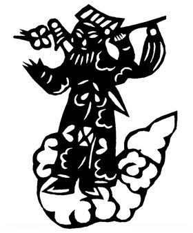 剪纸民俗人物文化艺术边框装饰图案团花