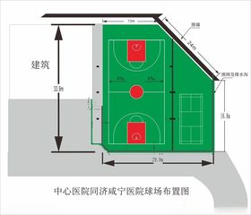 小区健身篮球羽毛球场平面图